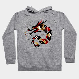 Geometric Dragon 2024 - Abstract Zodiac Artwork Hoodie